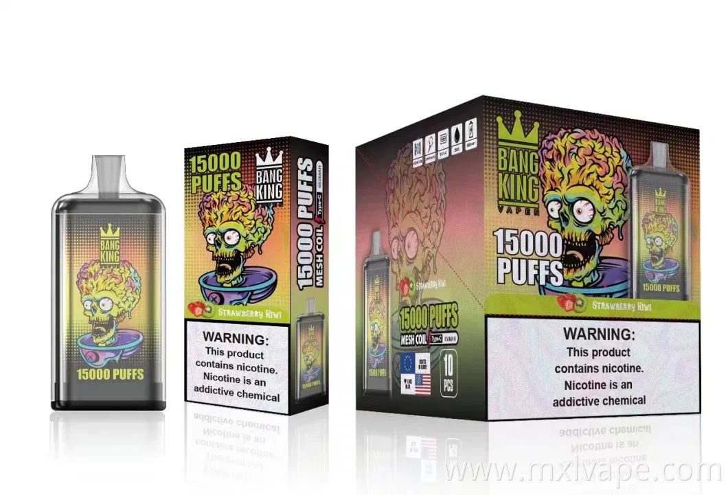 Disposable Vape Rechargebale Battery Vape Pen Disposable Vape Box Bang King 15000 Puffs